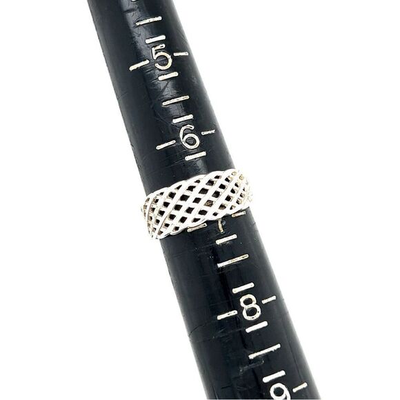 Sterling Silver 925 Basket Weave Ring - Picture 9 of 10